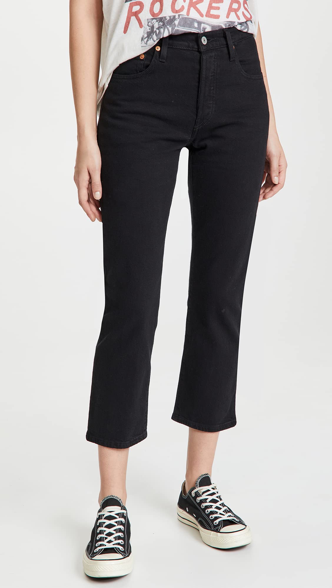 Levi's Women's Premium 501 Crop Jeans - High Waist Straight Leg Denim Pants for Casual Wear & Everyday Outfits