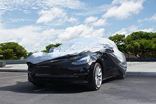 EVANNEX All-Weather Waterproof Car Cover for Tesla Model 3 - Outdoor Protective Cover with Ventilated Mesh & Charging Port Access - Perfect for Parking, Storage & Extreme Weather Protection