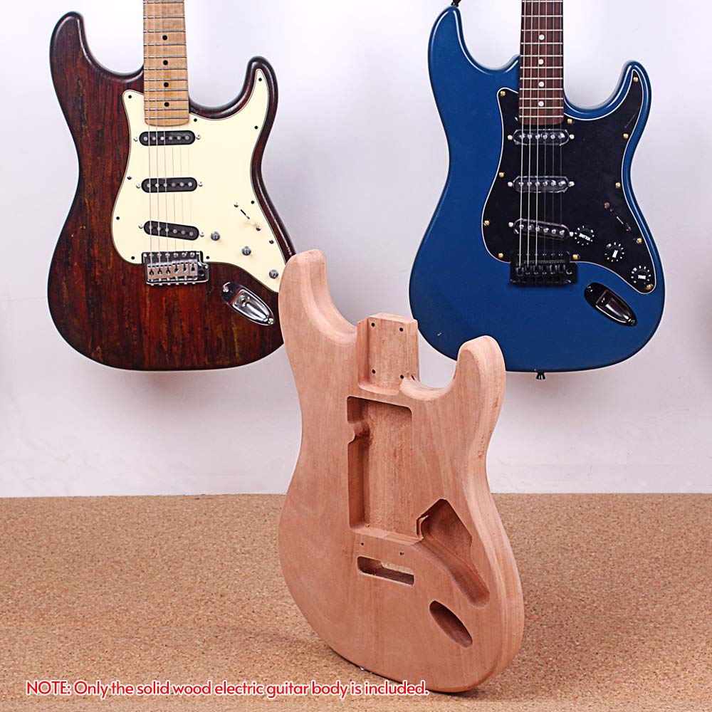 ST Electric Guitar Body - Red Walnut DIY Guitar Kit with Natural Wood Finish | Perfect for Custom Guitar Building & Replacement Parts for Musicians