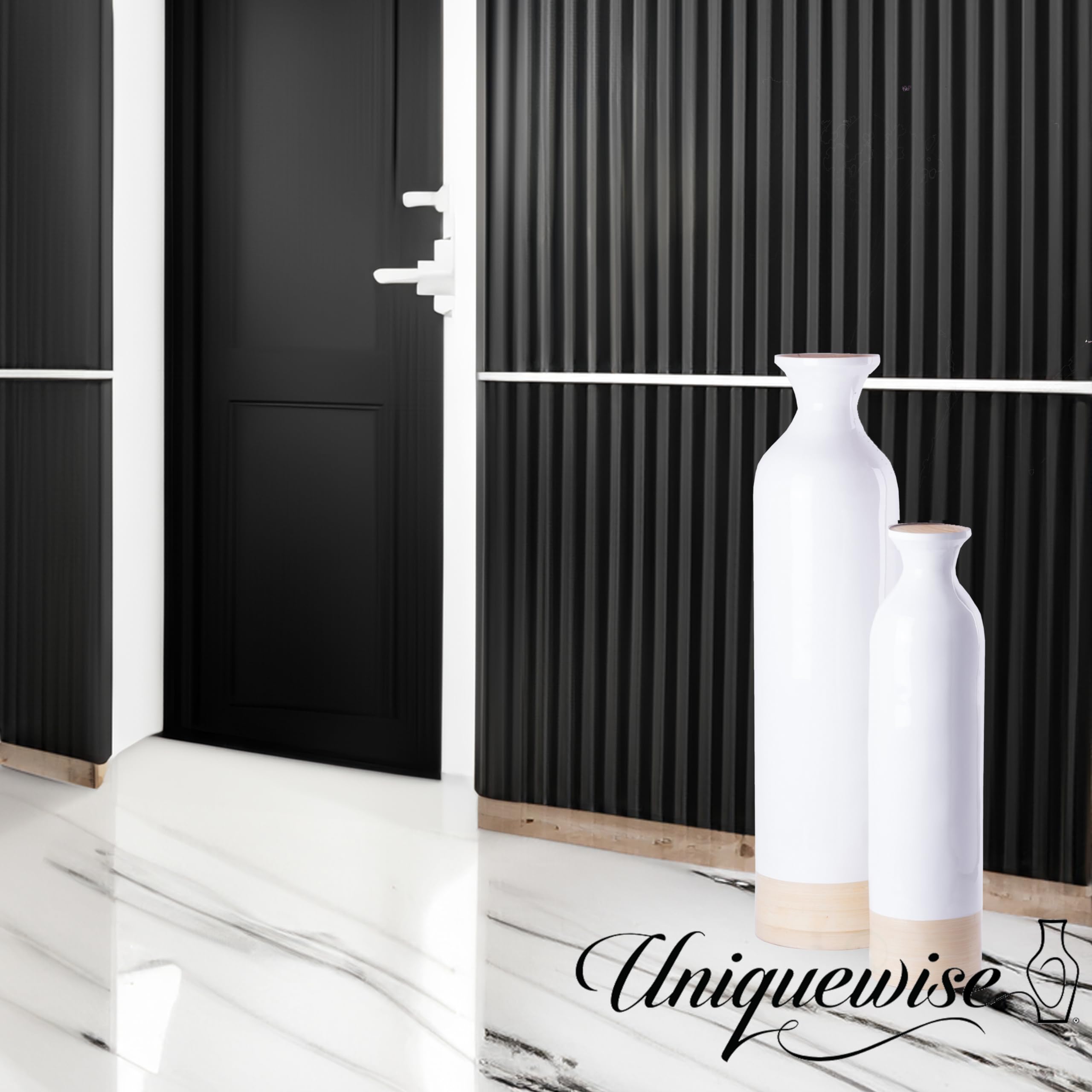Stylish Tall Spun Bamboo Floor Vase - 31