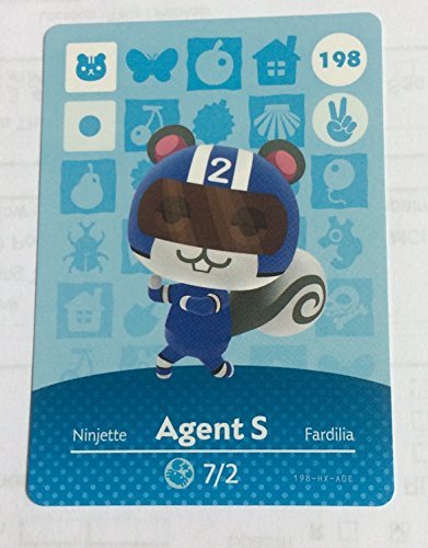 Nintendo Animal Crossing Happy Home Designer Amiibo Card - Agent S 198/200 (USA Version) | Collectible Trading Card for Nintendo Switch & 3DS | Perfect for Game Fans & Collectors