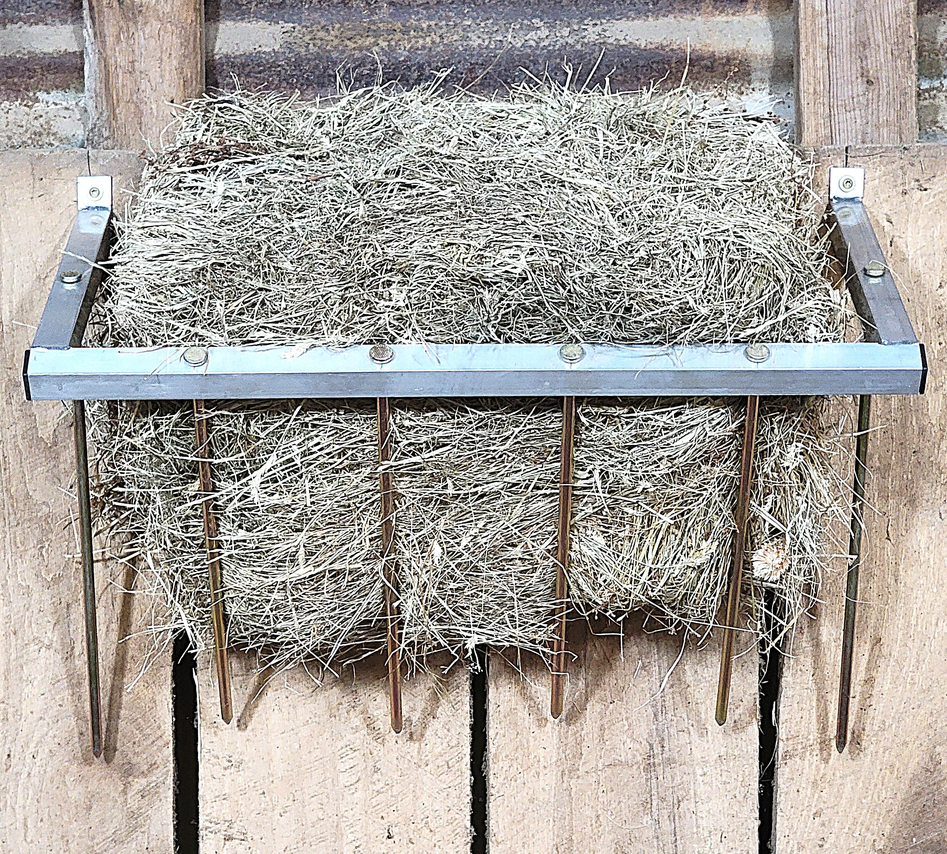 24 Inch Wall Mounted Sheep & Goat Two Flake Hay Feeder - Durable Aluminum Alloy - USA Made - Perfect for Barns, Stables & Pastures
