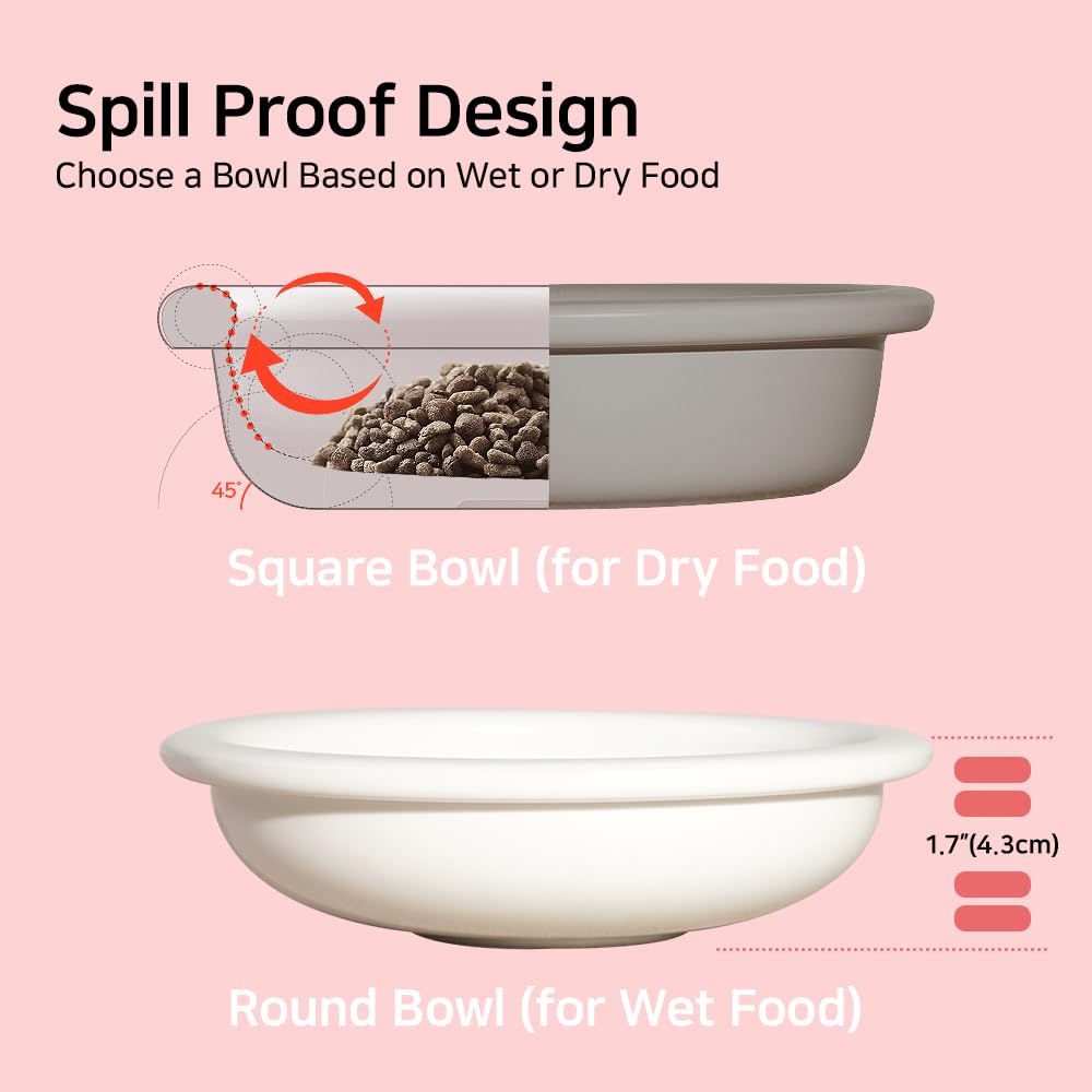 **Raised Cat & Dog Bowls Set - 6.5
