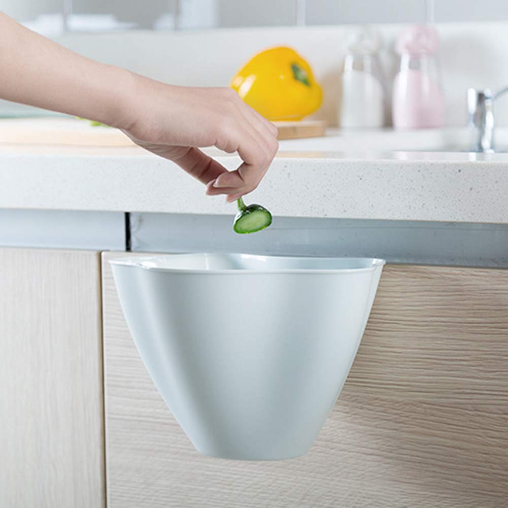 Hanging Trash Bin for Kitchen Cabinet Drawer Door - Mini Wastebasket for Kitchen, Office, Hotel, Restaurant & Cafe - Space-Saving Grey Garbage Can - Perfect for Small Spaces & Organization