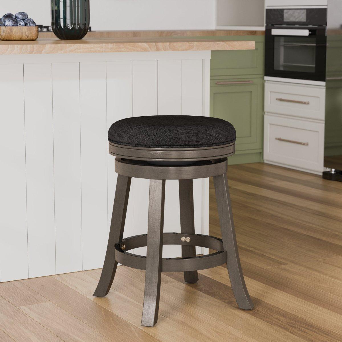 Premium Backless Fabric Swivel Stool - 24