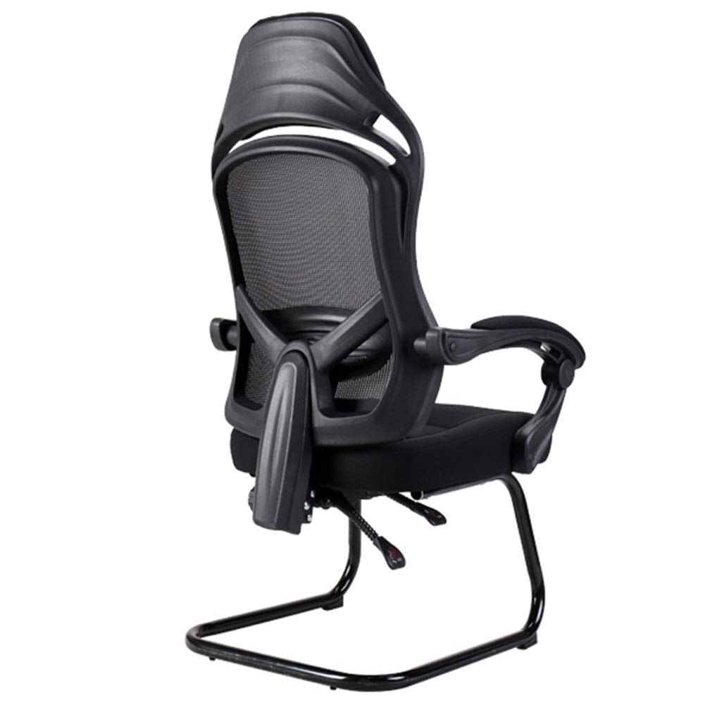 ZHAOFENGE Ergonomic Reclining Lift Chair - Adjustable Computer Gaming Office Chair with Footrest for Home & Work (Black, Bowed Foot) - Perfect for Gaming, Working, and Relaxing