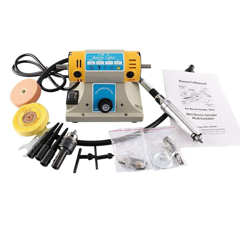 TOPCHANCES 110V Mini Table Saw for DIY Jewelry Making & Lapidary Work - Benchtop Rock Grinder Polisher with Buffer - Perfect for Gem Cutting, Wood Crafting & Small Metal Projects