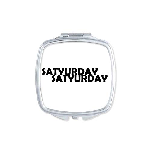 Stylish Portable Compact Pocket Makeup Mirror - Double Sided Glass with Saturday Characters | Perfect for Travel, Home, Office & Gift Giving