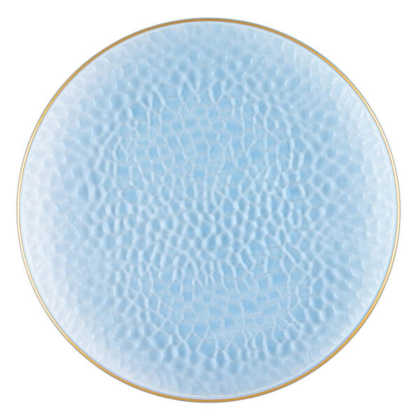 Blue and Gold Rim Transparent Hammered 13