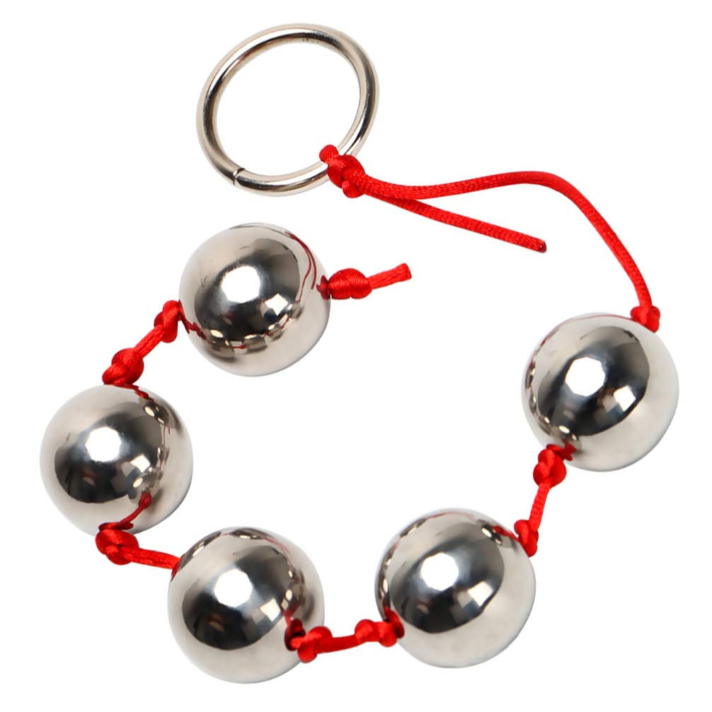 EXCEART 5-Ball Anal Beads Plug - Silicone Butt Trainer for Men & Women, Adult Anal Expander Toy for Beginners to Advanced, Perfect for Couples Play and Solo Exploration (Gay/Lesbian Friendly) - Great for Sensual Massage, Foreplay and Intimate Play
