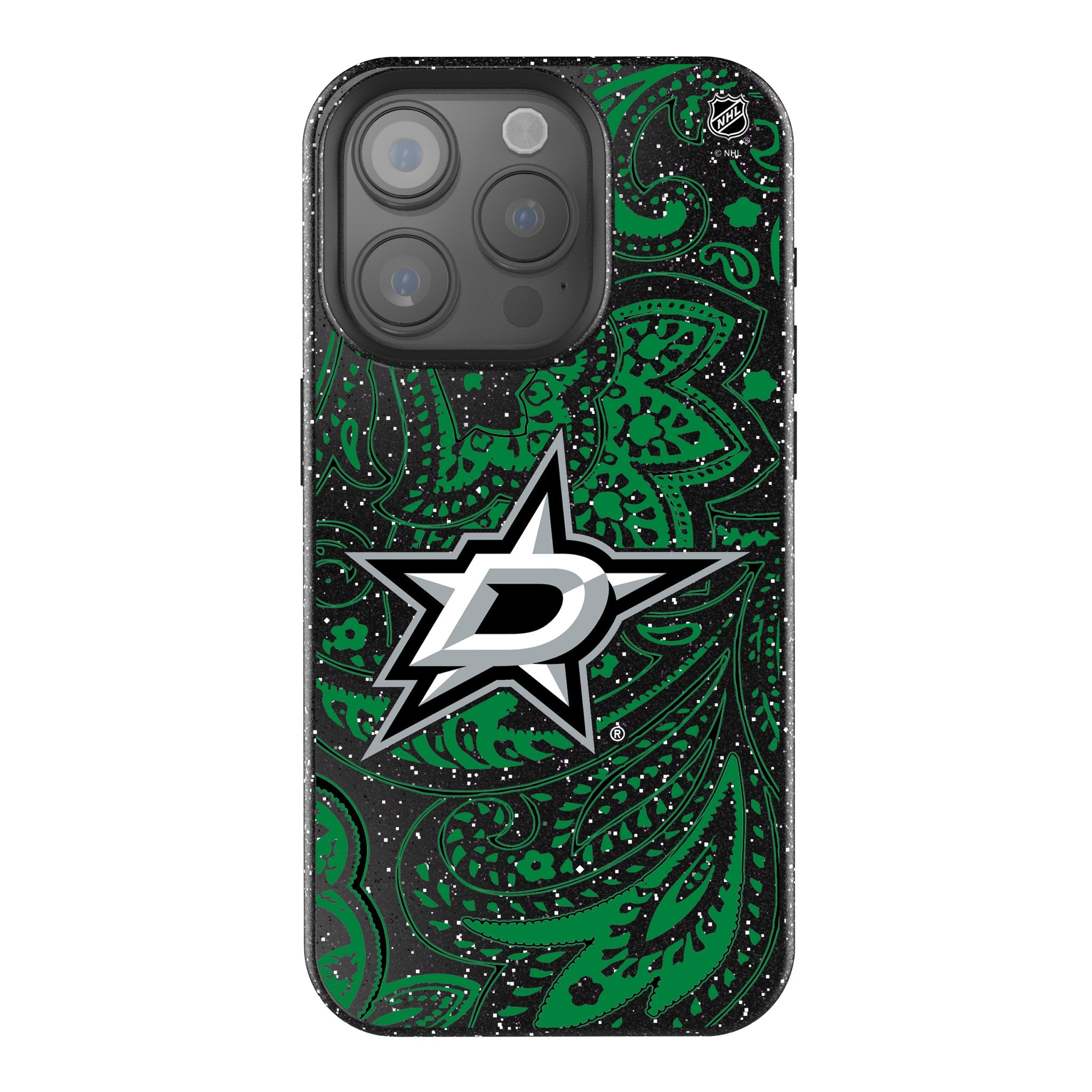 Dallas Stars Paisley Glitter Phone Case for iPhone & Samsung - Stylish Protective Cover for Hockey Fans | Perfect for Games, Parties & Everyday Use