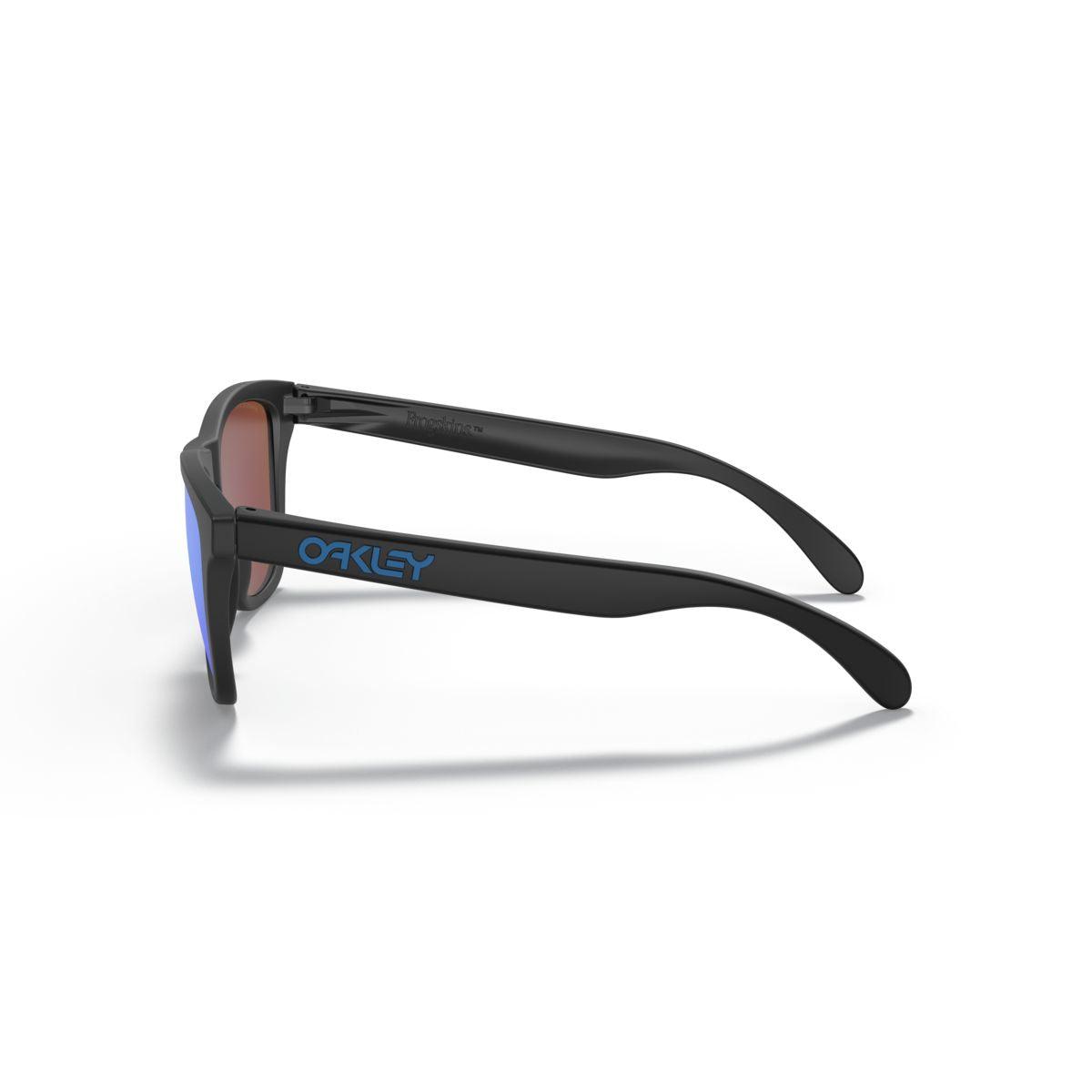 Oakley Frogskins Sunglasses - Matte Black Frame with Prizm Sapphire Lenses (Low Bridge Fit) | Model 0OO9245-924561 | Perfect for Running, Driving & Outdoor Sports
