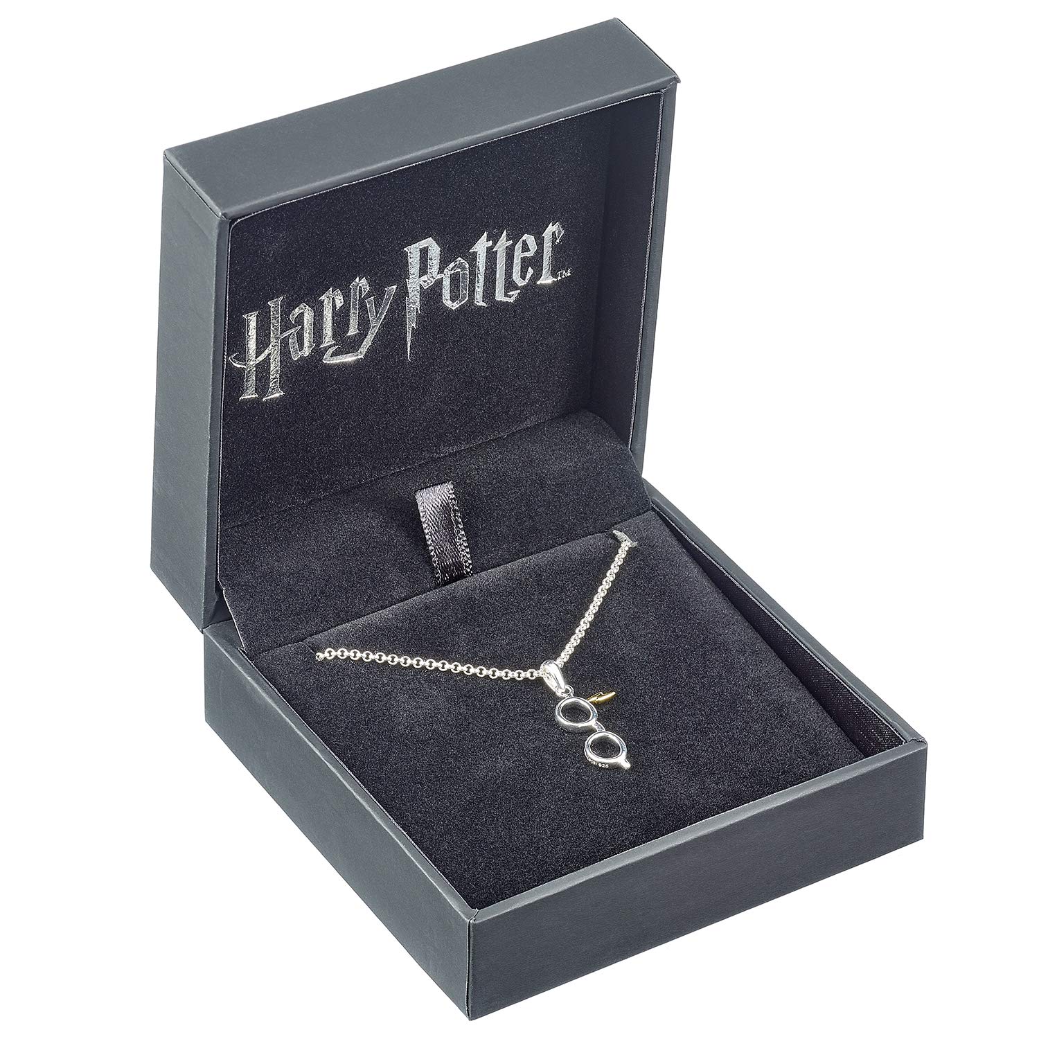 Sterling Silver Lightning Bolt and Glasses Necklace - Dainty Jewelry for Women - Perfect Gift for Harry Potter Fans, Book Lovers & Teachers - Great for Cosplay, Birthday & Everyday Wear
