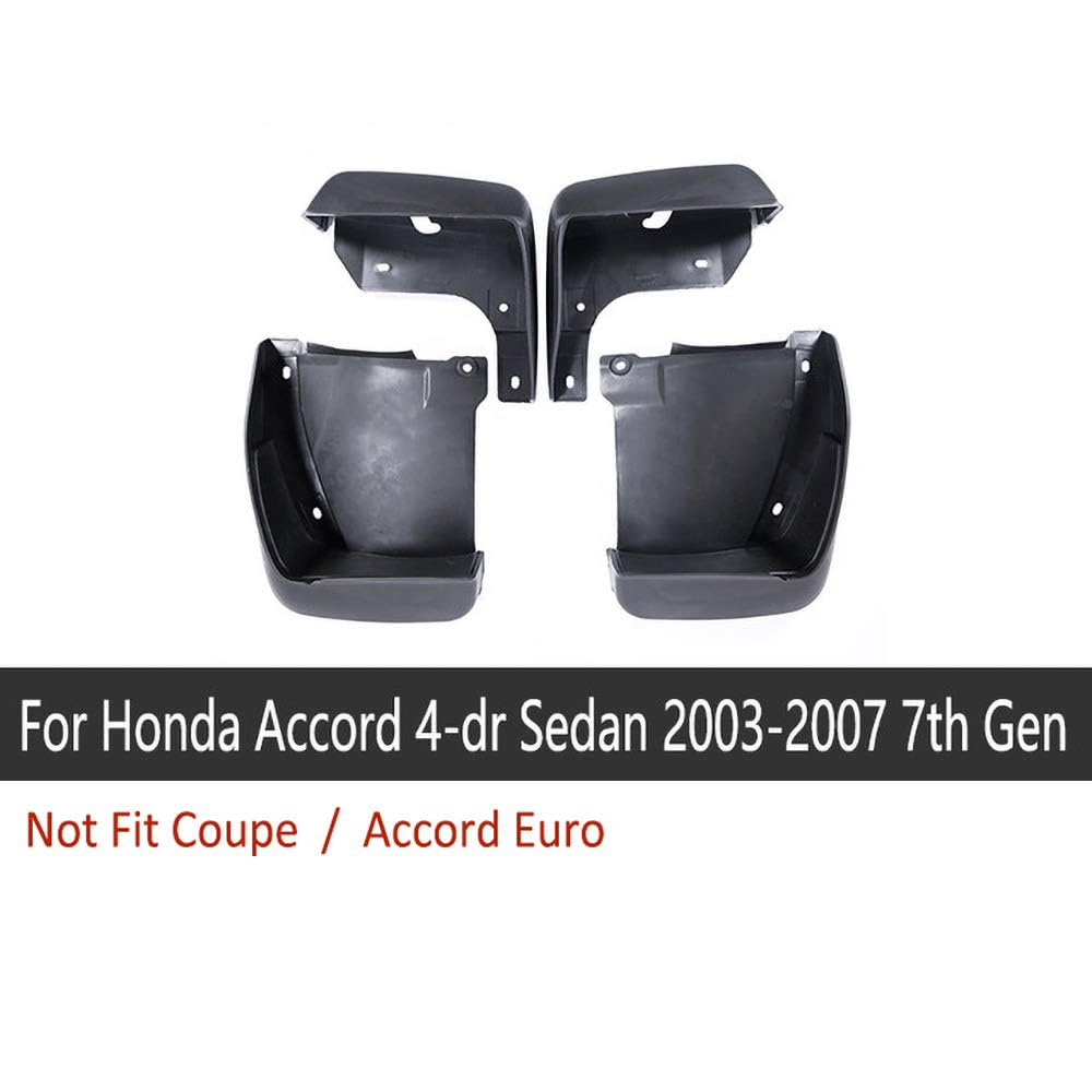 4 PCS Front & Rear Car Mud Flaps for Honda Accord 4-Door Sedan 2003-2007 (7th Gen) - Splash Guards, Fender Mud Guards, Durable Mudflap Accessories - Perfect for All-Weather Protection & Off-Road Driving