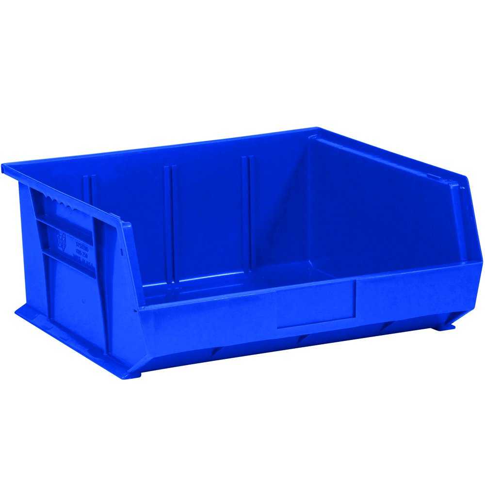 Aviditi 6-Pack Blue Plastic Stackable & Hangable Storage Bins - 14.75