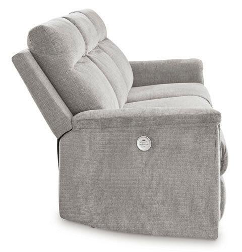 Barnsana Ash Power Reclining Sofa with USB Charging Ports - Modern 3-Seater Leather Recliner Couch for Living Room, Home Theater & Family Room Relaxation