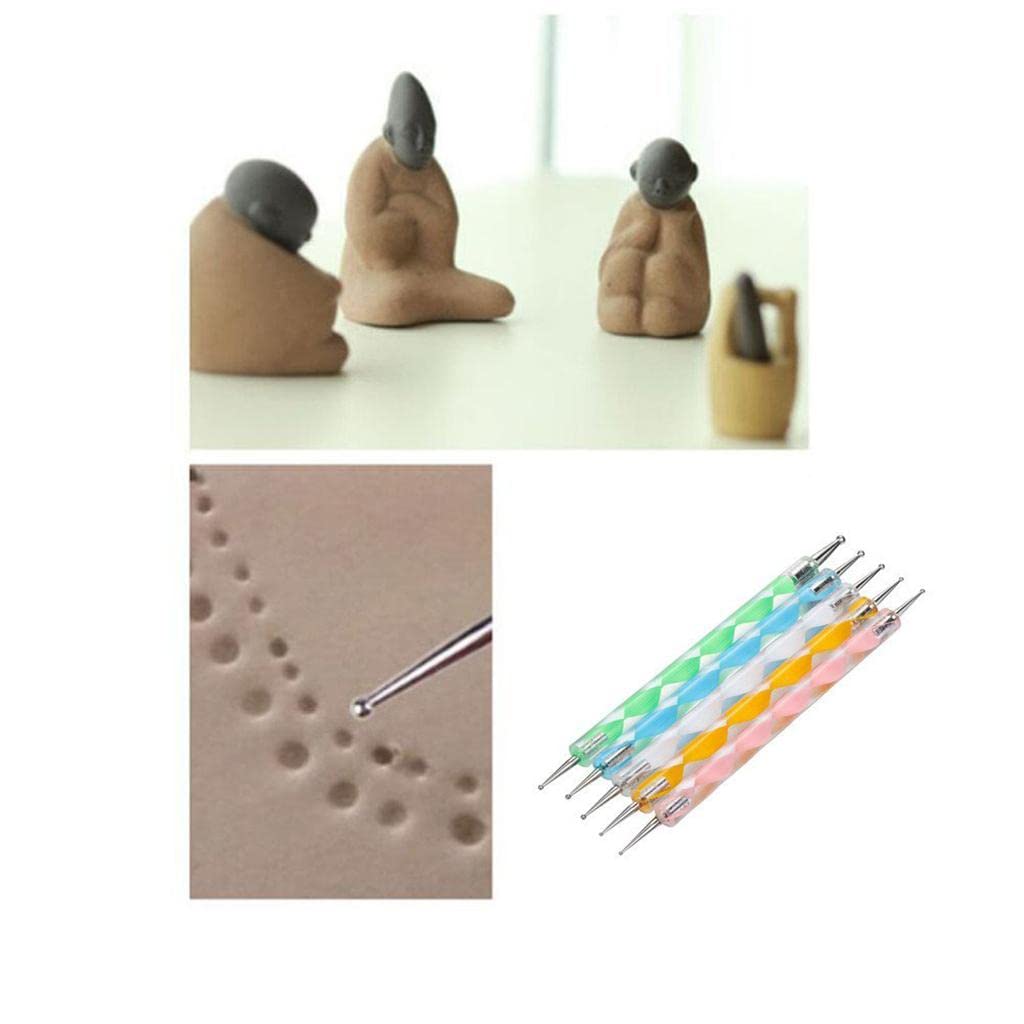 VMS INDIA 5-Piece Spiral Head Pen Drill Point Needle Set for Nail Art, DIY Clay Modeling & Crafting - Perfect for Nail Design, Polymer Clay Sculpting and Jewelry Making