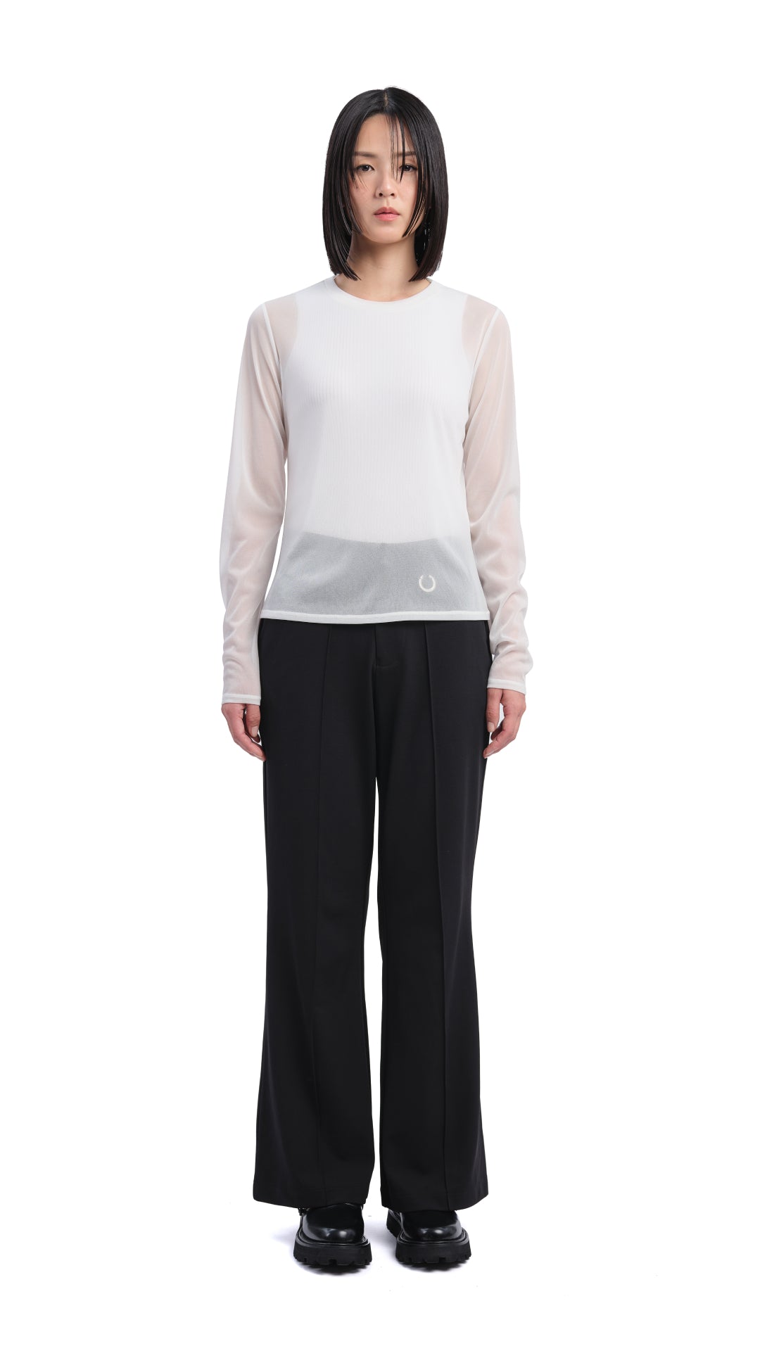 Sheer Mock Neck Tops for Women - Elegant Long Sleeve Blouse for Casual Wear, Office, Date Night & Layering