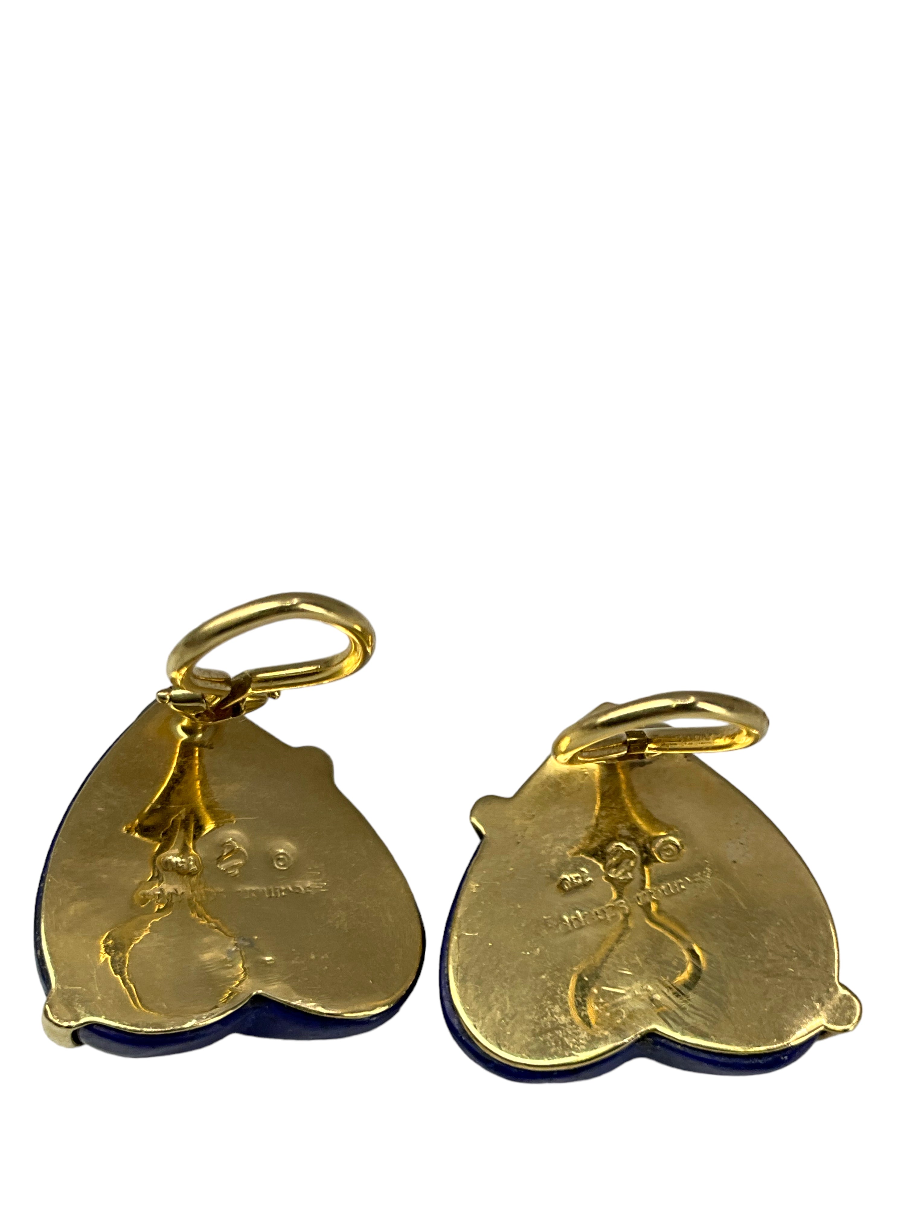Seaman Schepps 18k Gold Lapis Lazuli Heart Earrings for Women - Luxury Blue Gemstone Jewelry Gift for Valentine's Day, Anniversary & Special Occasions
