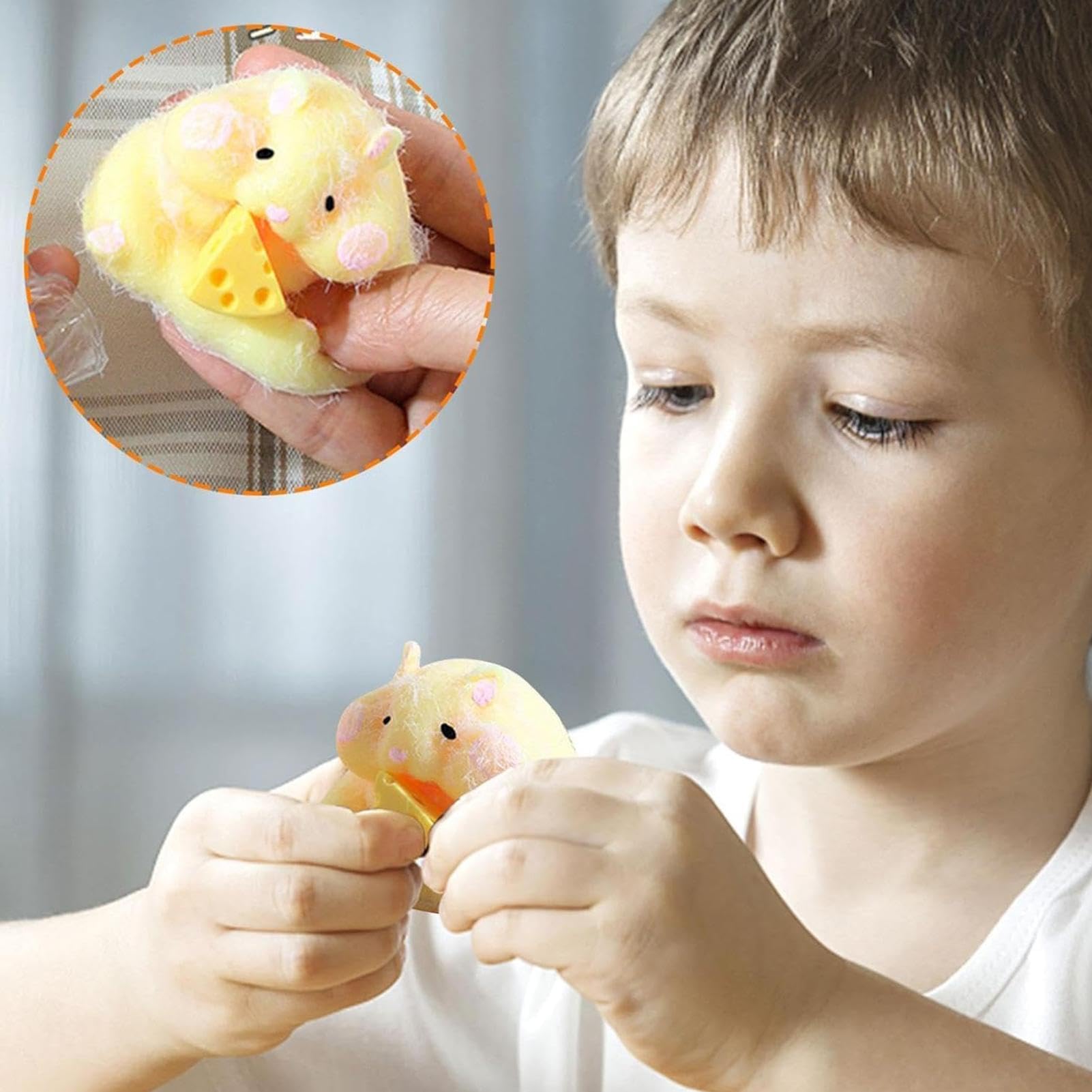 Hamster Squeeze Toy | Cute Cartoon Hamster Stress Relief Fidget Toy | Soft Sensory Squishy Toys for Kids & Adults | Perfect for Anxiety Relief, Office Desk & Travel Relaxation