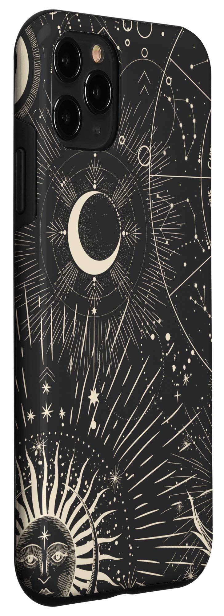 Vintage iPhone 11 Pro Case with Celestial Sun & Moon Zodiac Artwork - Stylish Protective Cover for Daily Use, Travel & Gift Giving