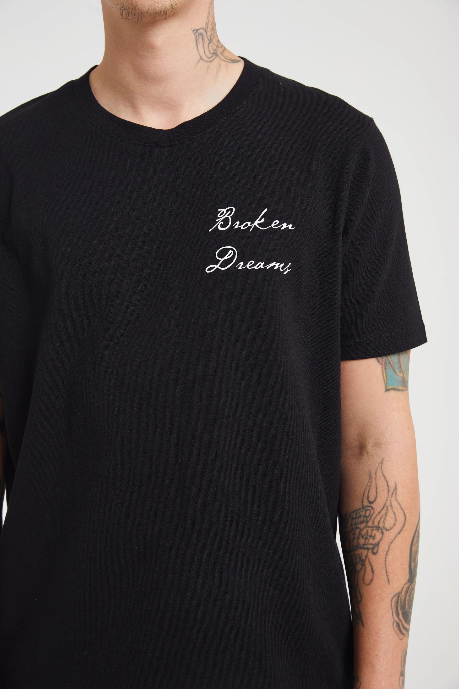 LIAM TEE | Black Collegiate Broken Dreams Graphic T-Shirt for Men - Casual Streetwear & College Fashion for Everyday Wear
