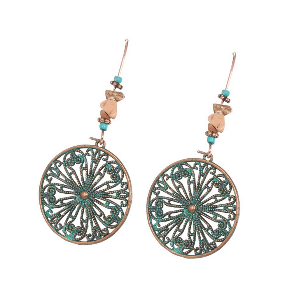 Crystal Pearl Stud Earrings Set for Women - Faux Turquoise Hollow Flower Dangle Drop Hook Earrings, Elegant Jewelry Gift for Girls & Men | Perfect for Parties, Weddings & Everyday Wear