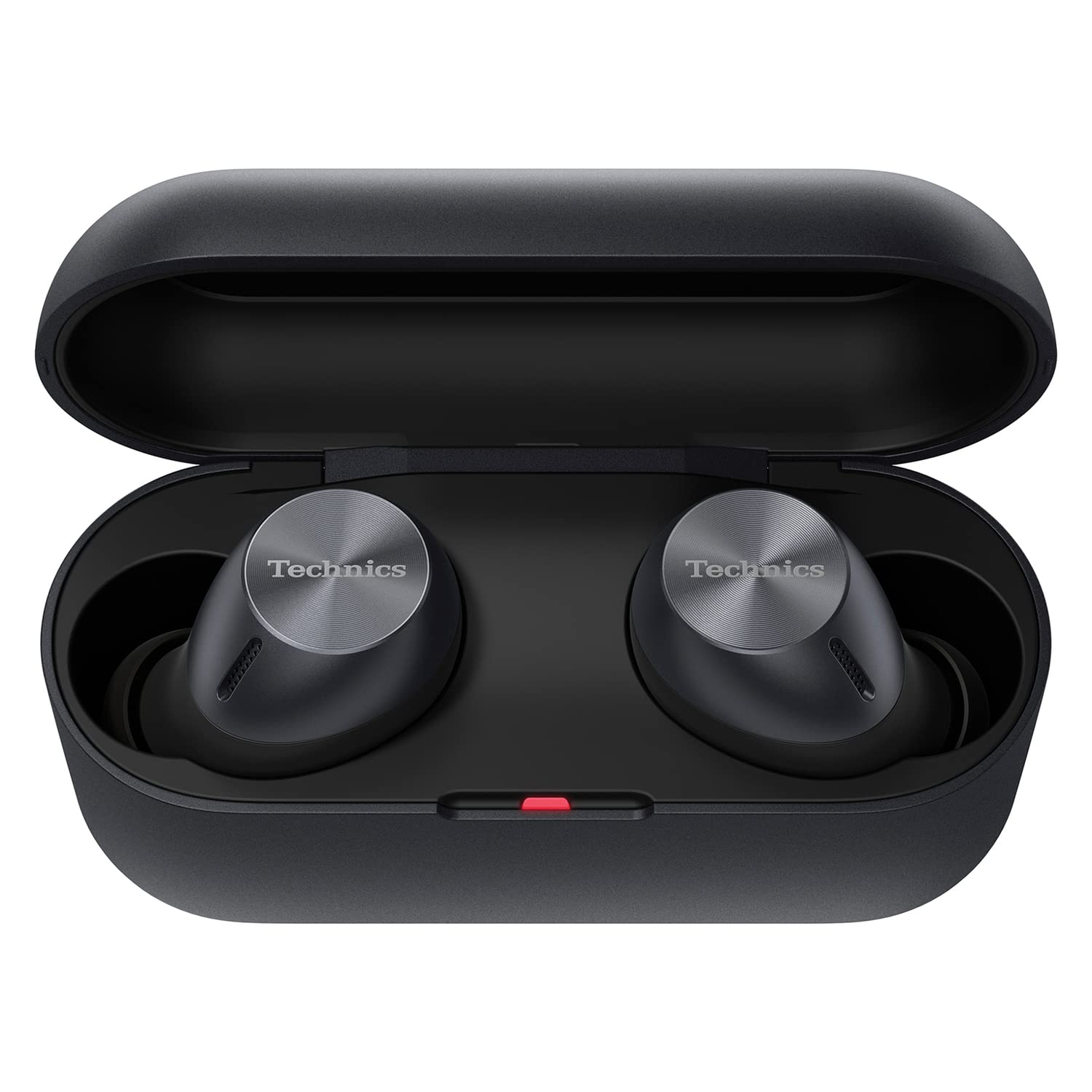 Technics EAHAZ40PK True Wireless Stereo Bluetooth Earbuds with Charging Case - In-Ear Headphones with Built-in Mic for iPhone/Android (Black) - Perfect for Gym, Commuting & Travel