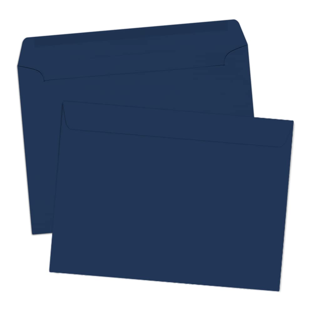 Premium LUXPaper 9 x 12 Booklet Envelopes - Navy Blue, 80lb Text Weight, Pack of 500 | Perfect for Wedding Invitations, Business Mailings & Stationery Supplies