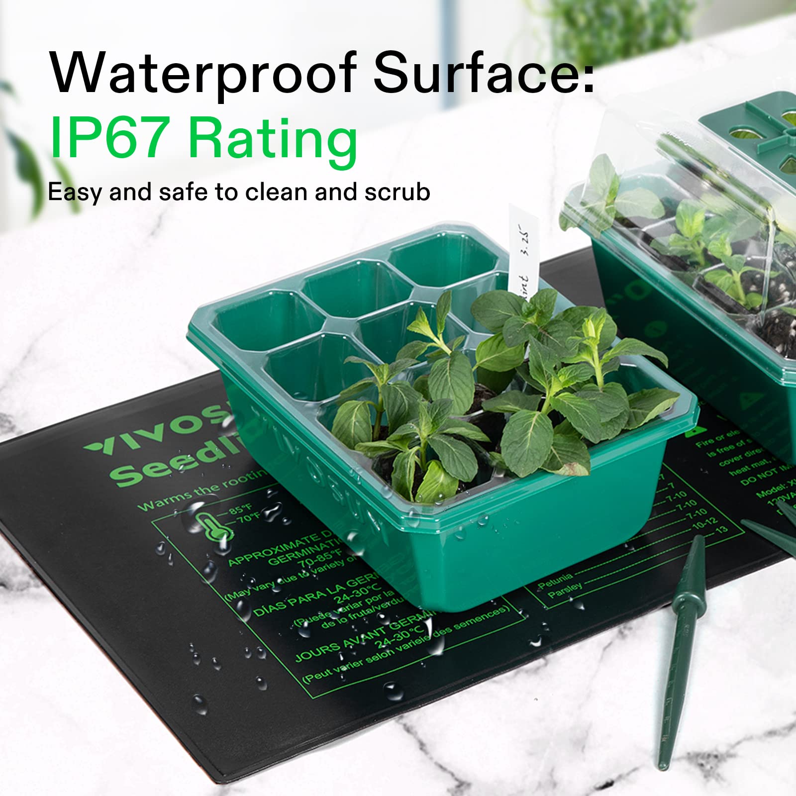 VIVOSUN 6-Pack Seed Starter Trays Kit with 10