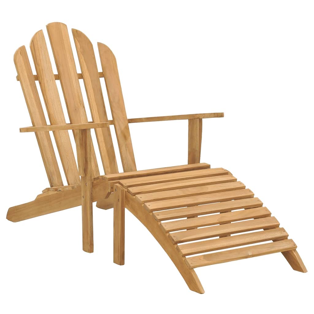 Premium Teak Wood Adirondack Chair with Footrest - Durable Outdoor & Indoor Lounge Chair for Patio, Garden, Dining Room & Living Room - Perfect for Relaxing, Entertaining & Sunbathing