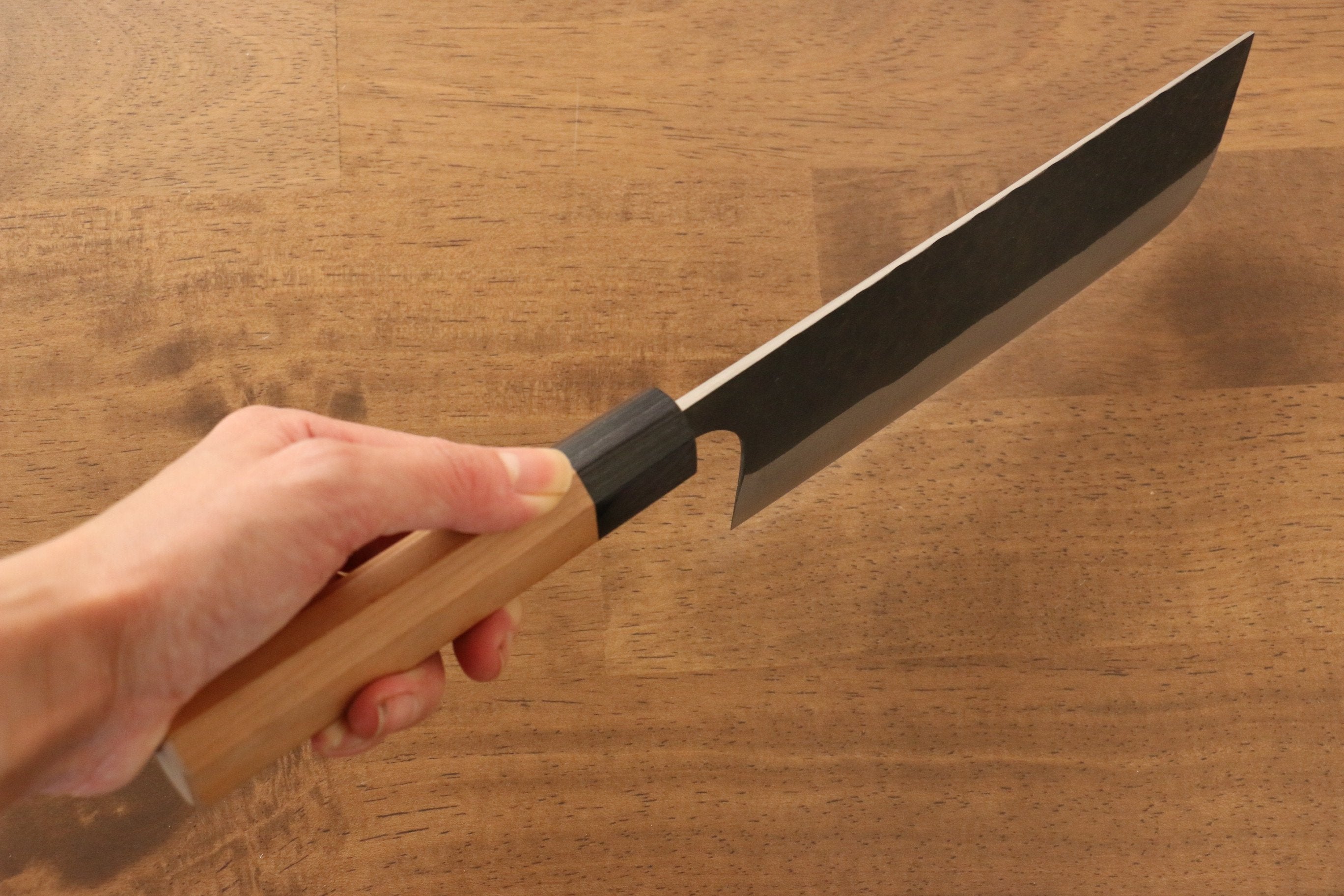 Masakage Koishi Blue Super Steel Nakiri Knife 165mm with American Cherry Handle - Perfect for Slicing Vegetables, Herbs & Sushi Prep