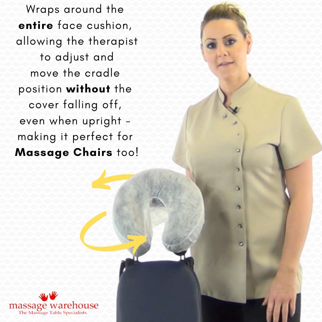 **Disposable Face Cradle Covers for Massage Tables & Chairs - Soft, Non-Stick, Medical Grade Headrest Covers (50-Pack) - Ideal for Spas, Clinics & Hygienic Massage Sessions**