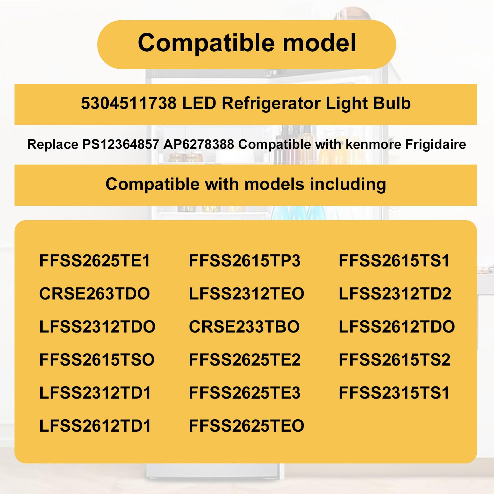 Electrolux Kenmore Frigidaire Refrigerator Light Bulb Replacement - 3.5W D34L Kei Bulb (2 Pack) 110V-130V AC - Compatible with PS12364857 & AP6278388 - Perfect for Kitchen Appliances and Home Refrigeration