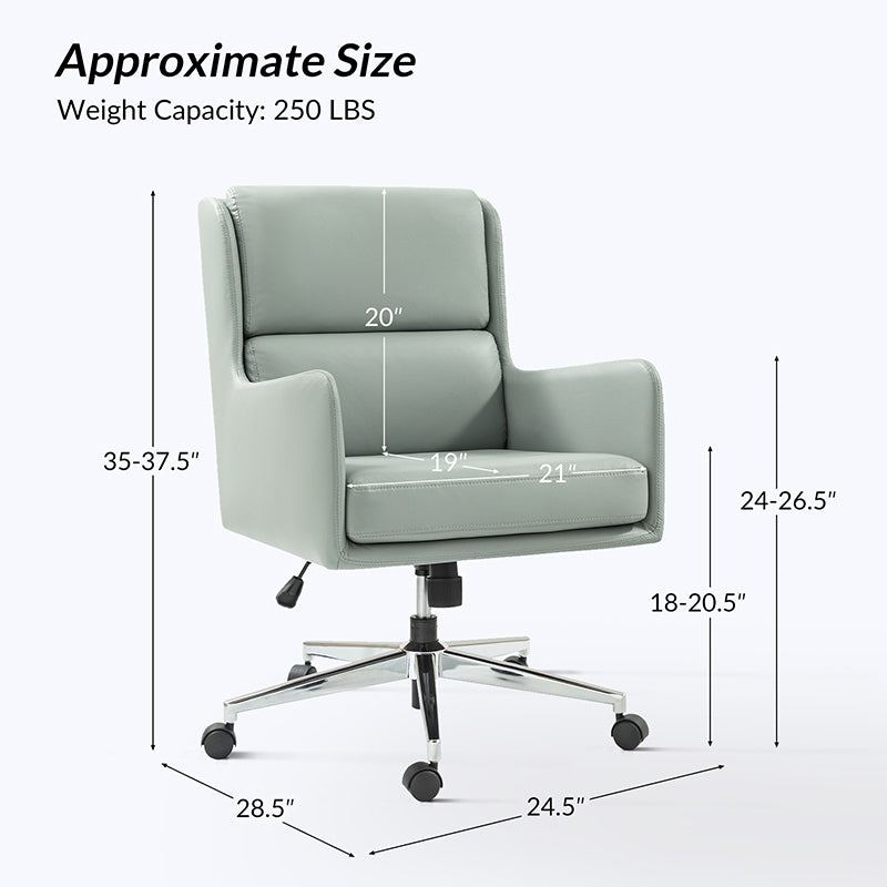 Eamonn Ergonomic Adjustable Swivel Office Chair with Metal Base - Perfect for Home Office, Gaming & Workspace Comfort