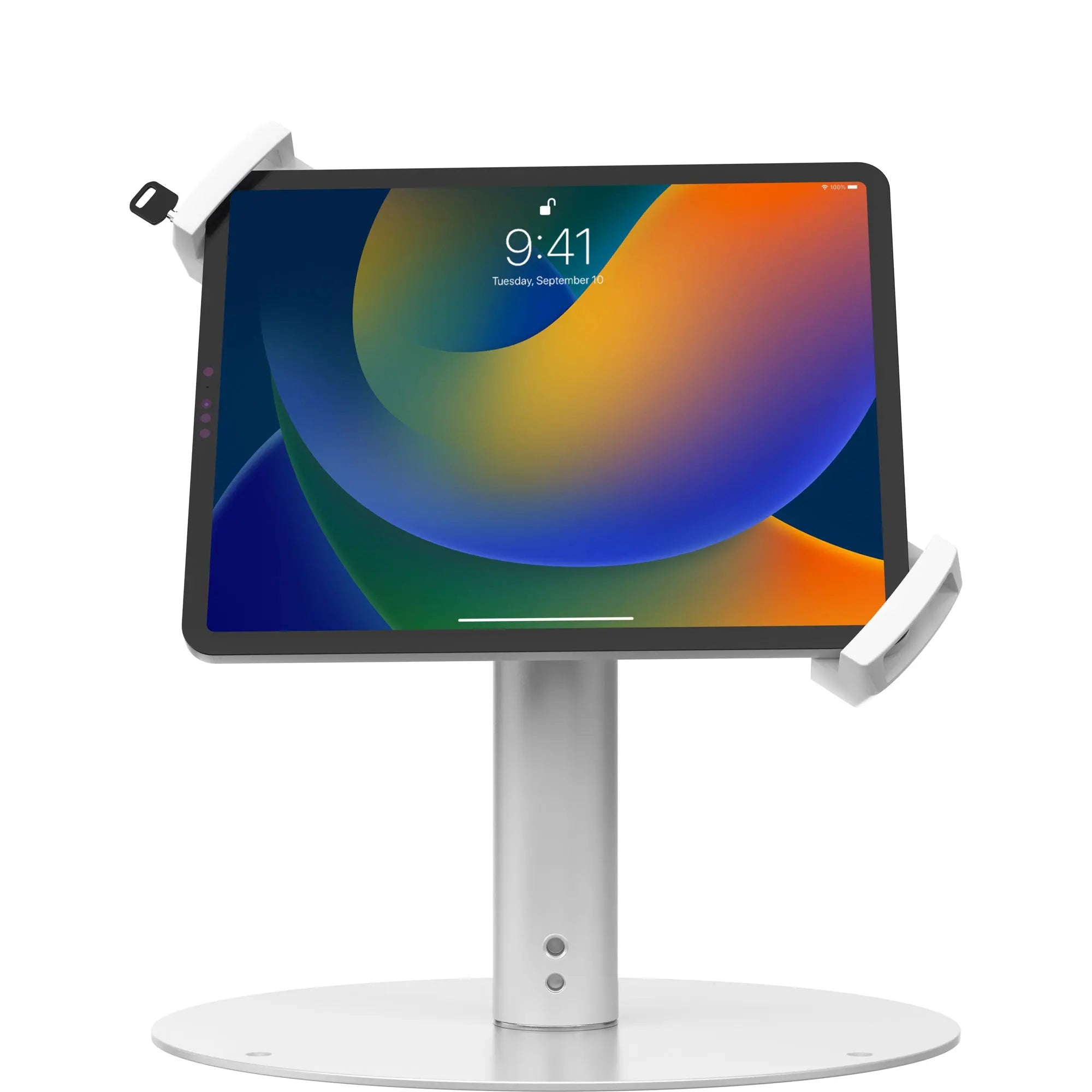 Universal Security Grip Kiosk Stand - Anti-Theft Phone Holder for Public Spaces, Retail Stores & ATMs - Durable Metal Mount with Adjustable Angle for Tablets and Smartphones