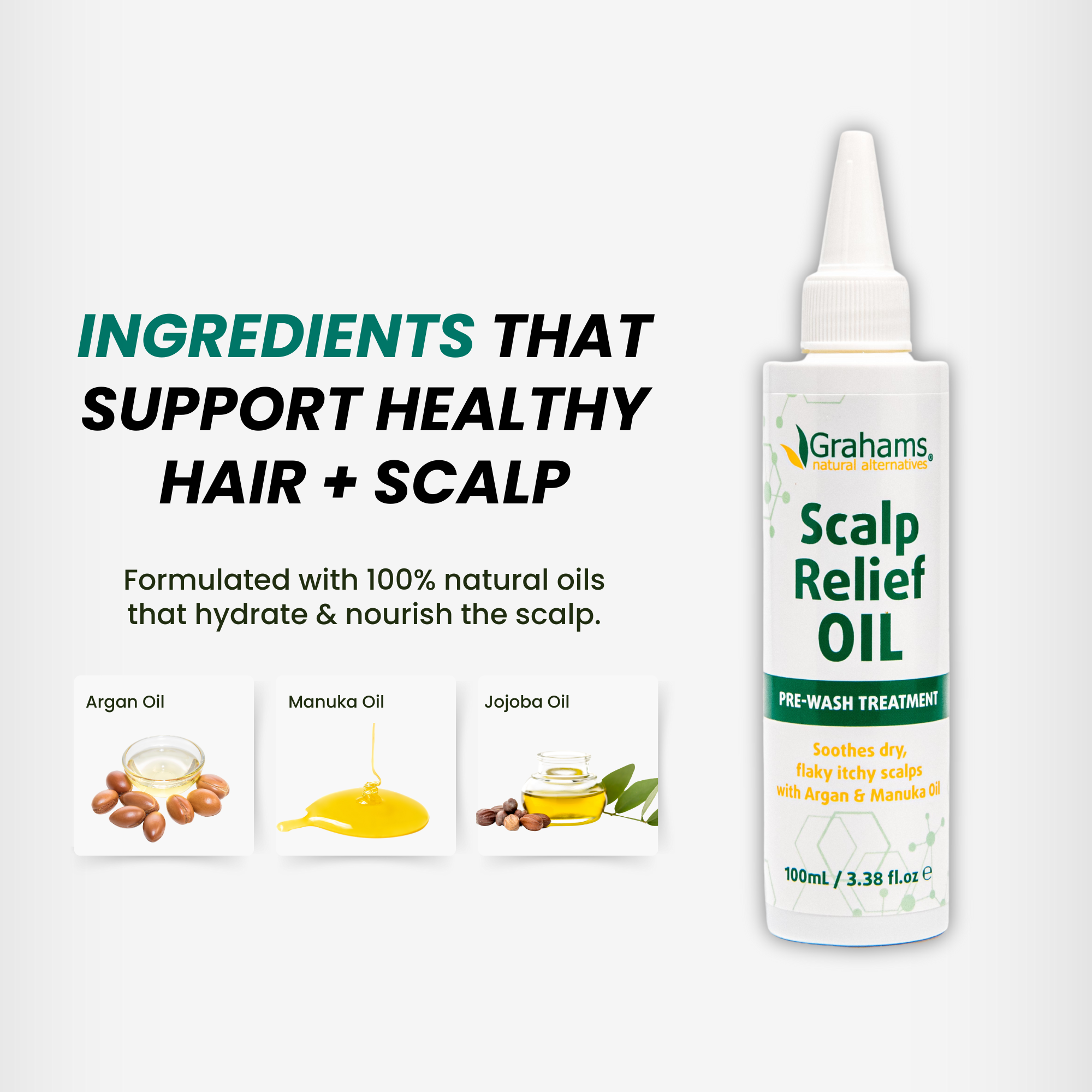 Natural Scalp Relief Oil for Dry Itchy Scalp - Soothes Irritation & Promotes Hair Growth - Perfect for Daily Scalp Care & Massage