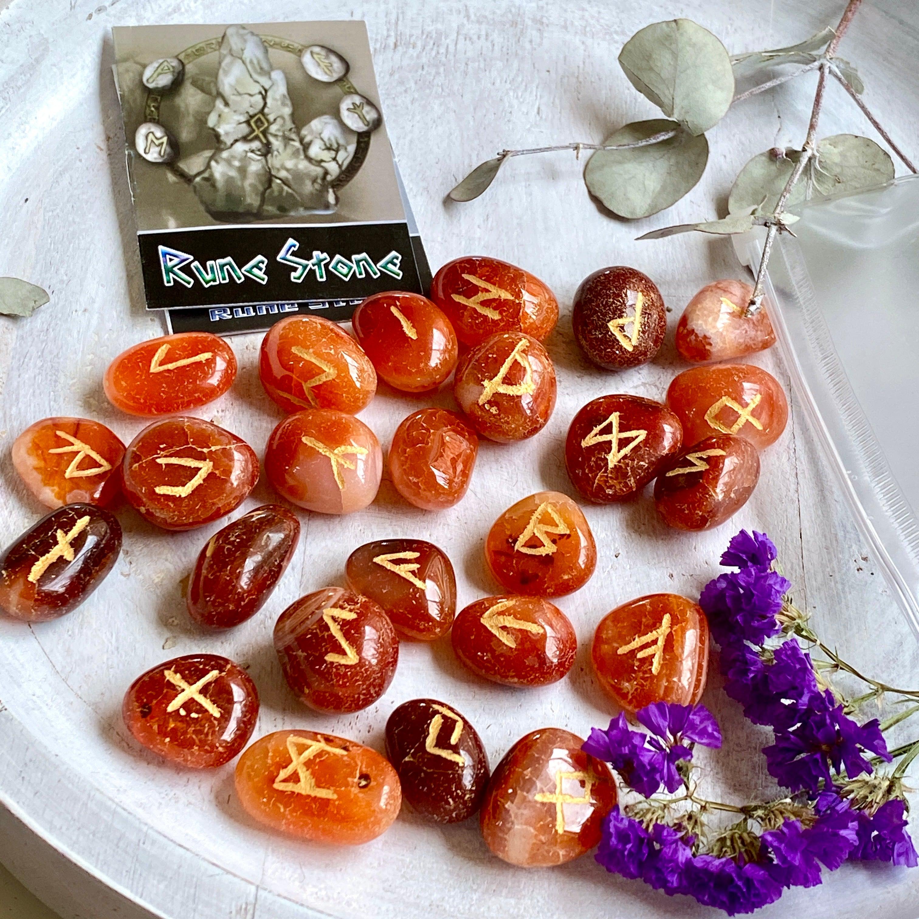 24 Pack Runes Set - Norse Viking Divination Stones for Meditation, Spiritual Guidance & Home Decor - Perfect for Pagan Rituals, Wiccan Altars & Gift Giving