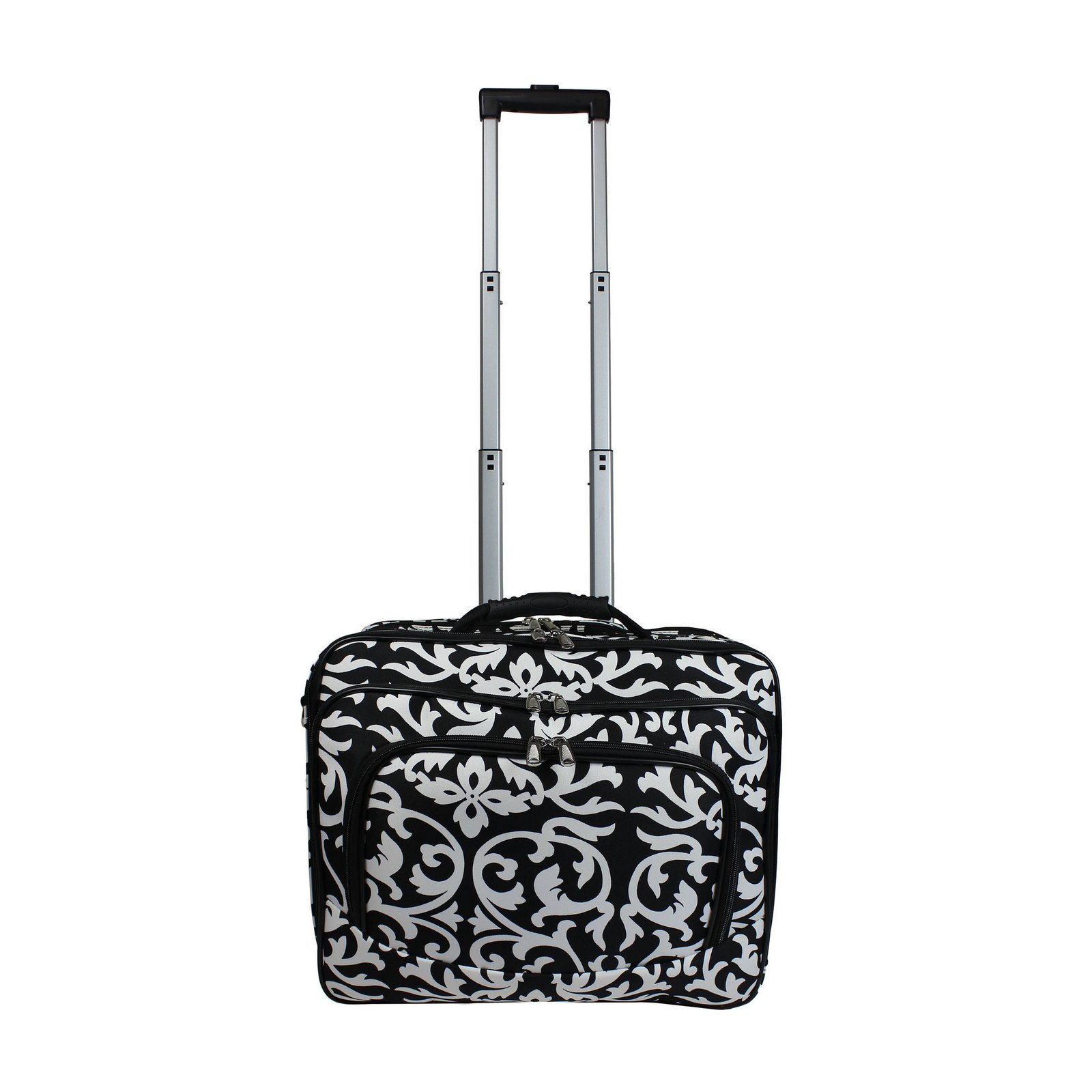 World Traveler Women's Damask Rolling 17-inch Laptop Case - Lightweight Carry-On Luggage for Business Travel & Airplane Use