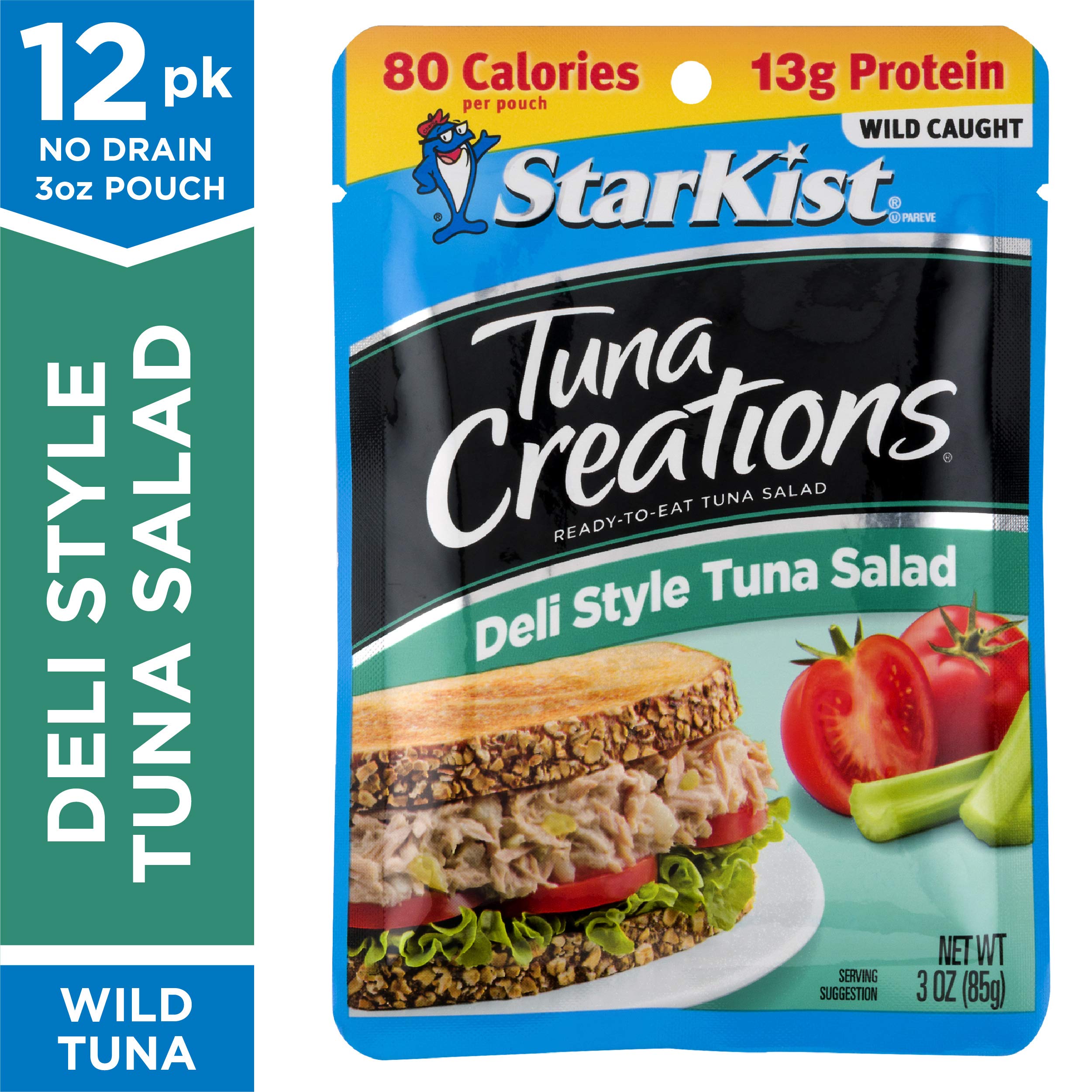 StarKist Chicken Creations Chicken Salad & Tuna Creations Deli Style Tuna Salad - 12 Pack Each | Ready-to-Eat Protein for Lunches, Camping & Emergency Food Supplies