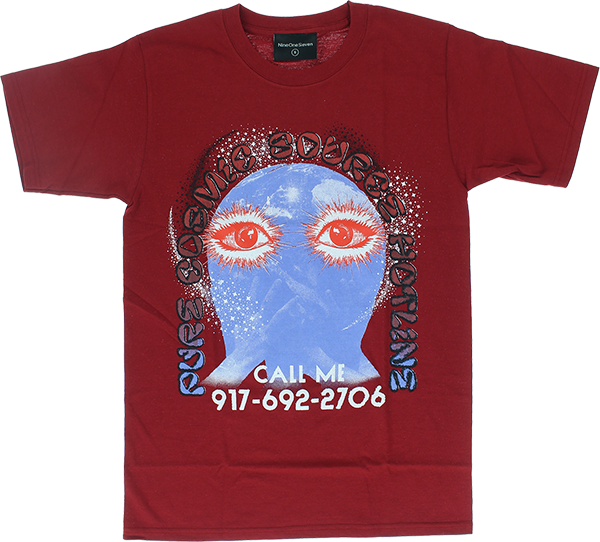 Call Me 917 Pure Cosmic T-Shirt - Medium Size in Cardinal Red | Trendy Graphic Tee for Casual Wear, Street Style & Gift Giving