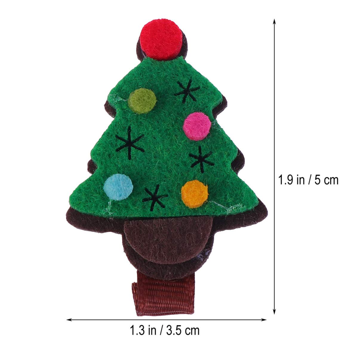 Lurrose 4Pcs Christmas Tree Hair Clips - Green Felt Hairpins, Barrettes for Girls, Kids & Women - Perfect for Xmas Parties, School Events & Holiday Photos