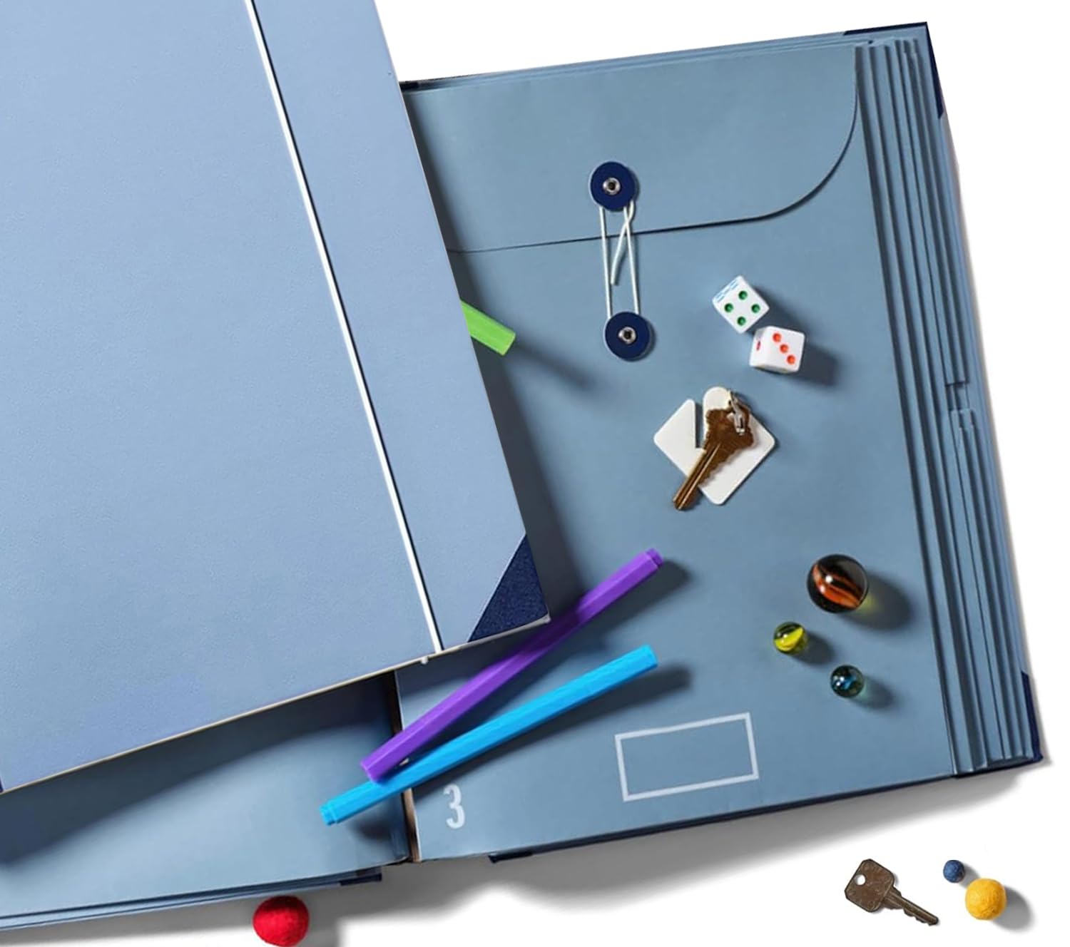 Premium Folio Folders with Pockets - Heavy Duty Document Organizer for Bills, Certificates & Important Papers | Family Estate Planning, Emergency Binder, Missing Person Documentation | Perfect for Home Office, Legal Documents & Personal Records (Blue)