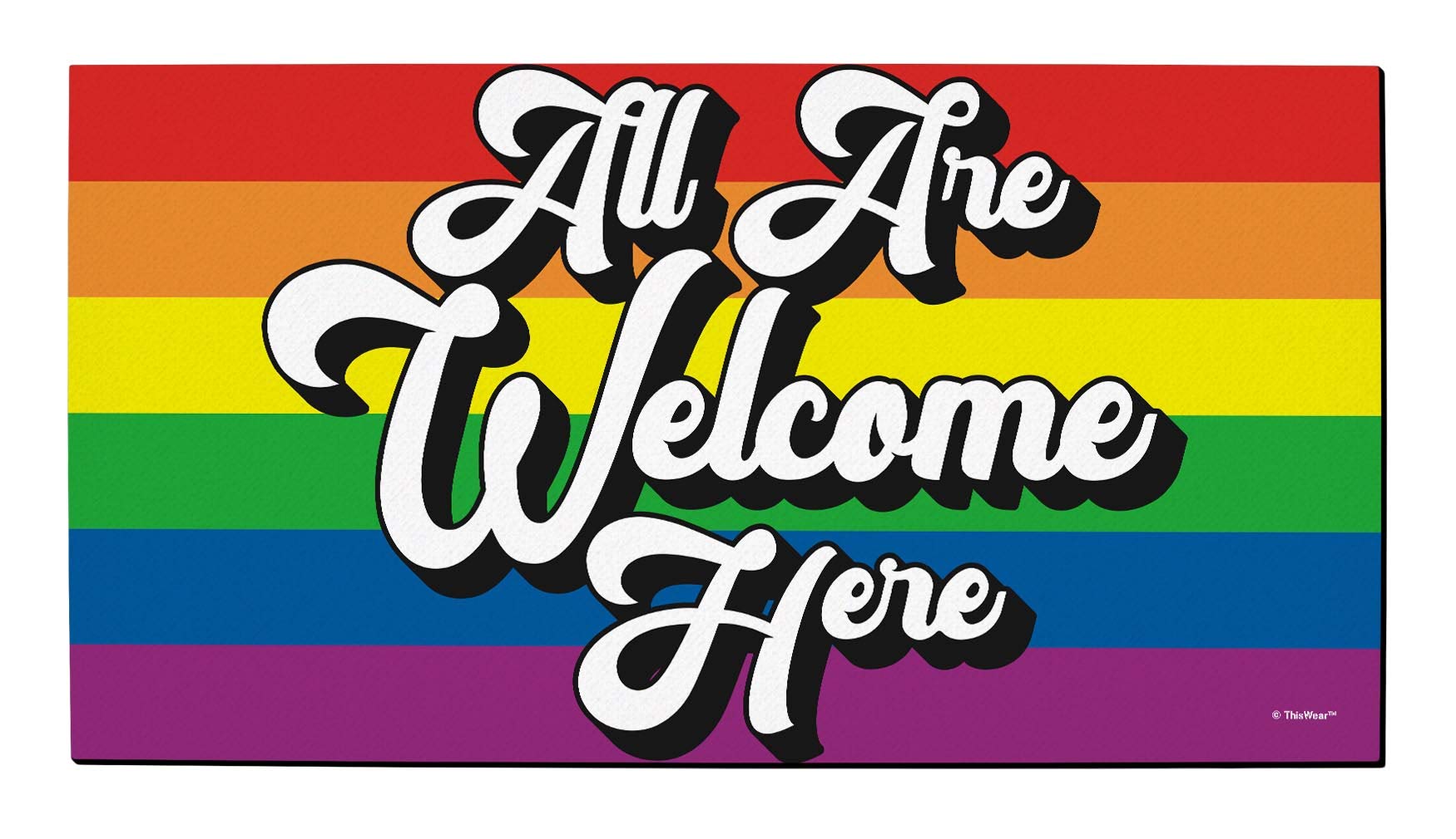 Rainbow Pride Doormat - LGBTQ+ Welcome Mat with Colorful Flag Design - Perfect for Front Door Decor, Gay Pride Month, and Ally Support