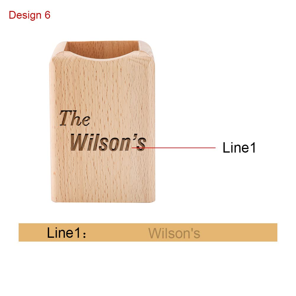 Wooden Pen Holder for Desk - Personalized Pencil Organizer for Home, Office & School