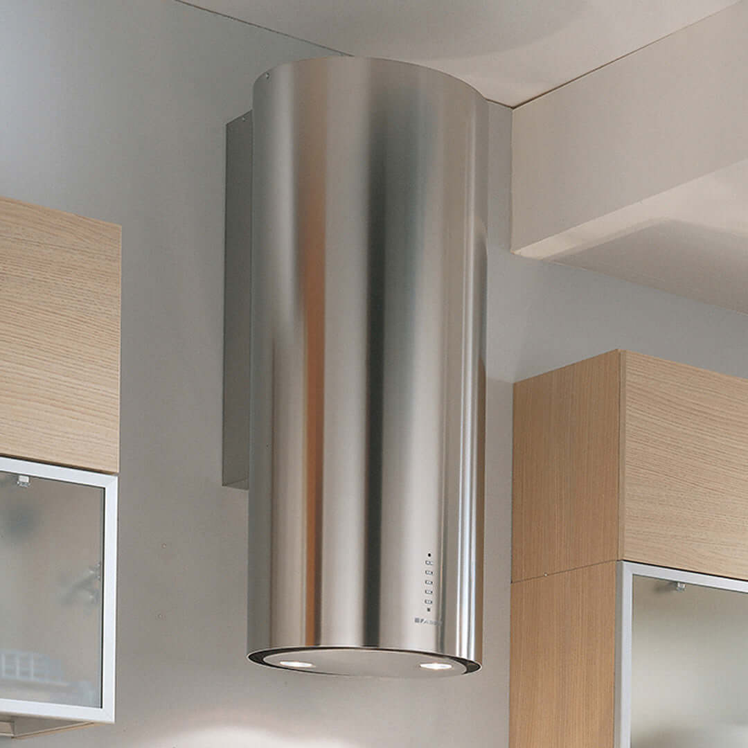 Faber Cylindra 15 Inch Stainless Steel Wall Mount Range Hood - Powerful Kitchen Ventilation for Cooking, Grilling & Baking