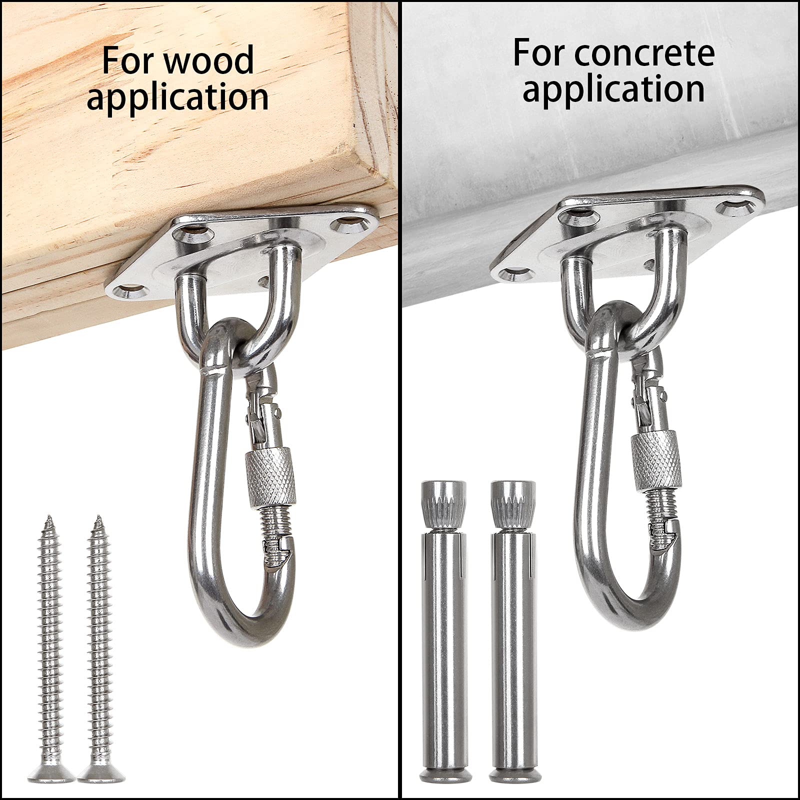 Heavy Duty 1100 lb Hammock Hanging Kit - 2 Pack Universal Hooks for Hammock Stands, Yoga Swings & Brazilian Hammocks - Ceiling Fan Sandbag Hook with Load-Bearing Capacity - Perfect for Outdoor Camping, Backyard Relaxation & Indoor Hammock Installation