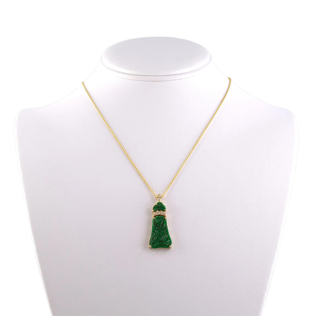 Exquisite Green Jadeite Floral Pendant Necklace - Handcrafted Natural Jade Jewelry for Women - Perfect for Weddings, Parties & Special Occasions
