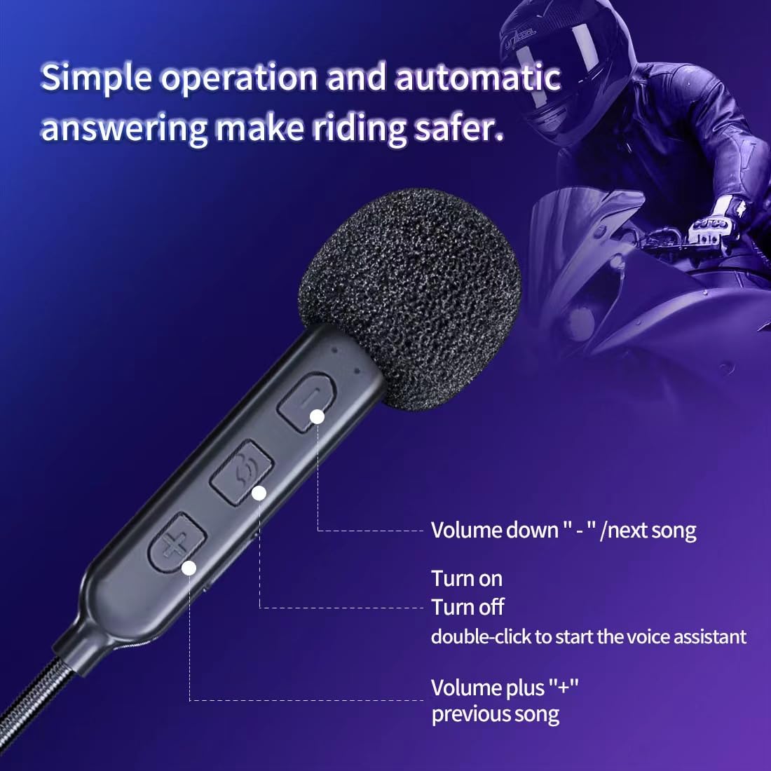 OBEST Motorcycle Bluetooth Headset - Wireless Helmet Intercom for Bike, Ski & Travel | High-Quality Audio, Auto Answer, Dual Phone Connectivity, Noise Cancellation, Stereo Music | Perfect for Riding, Snow Sports & Road Trips