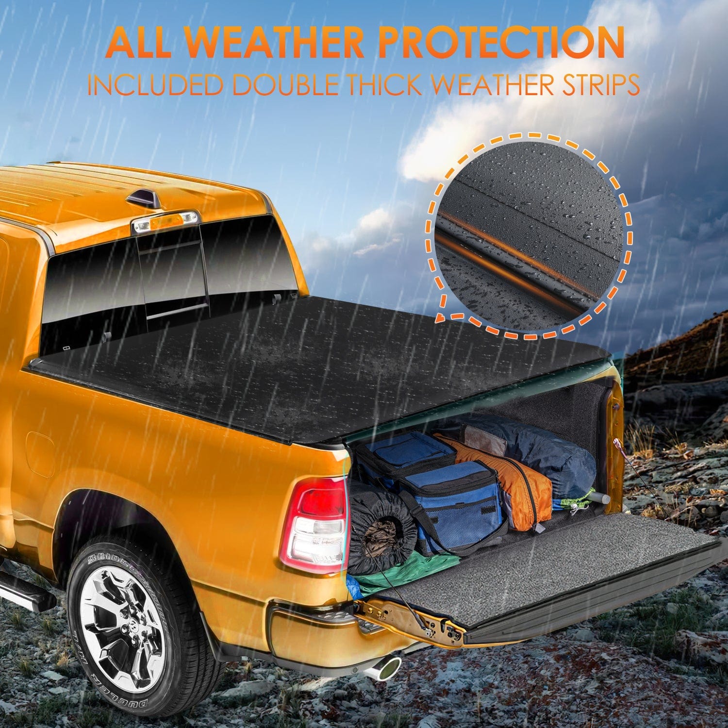 2019-2024 Ram 1500 6.4ft Truck Bed Tonneau Cover | Compatible with New Body Style | Durable Weatherproof Protection for Pickup Trucks | Perfect for Hauling, Camping & Outdoor Adventures
